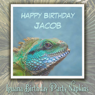 Iguana Birthday Party Napkin
