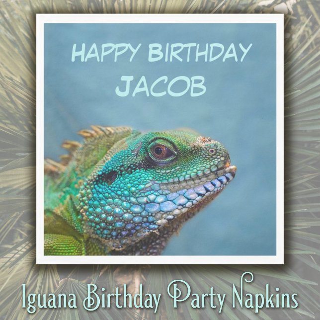 Iguana Birthday Party Napkin (Creator Uploaded)
