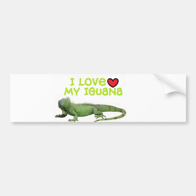 Iguana Bumper Sticker" I love my Iguana" Bumper Sticker (Front)