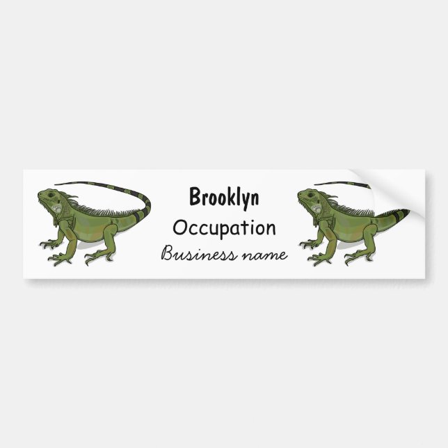 Iguana cartoon illustration bumper sticker (Front)