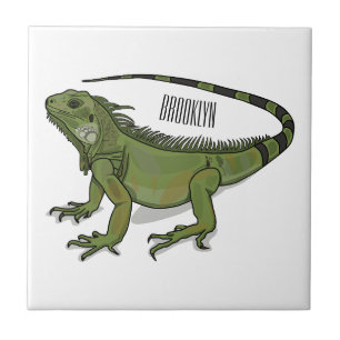 Iguana cartoon illustration ceramic tile