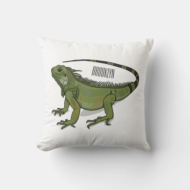 Iguana cartoon illustration  cushion (Front)