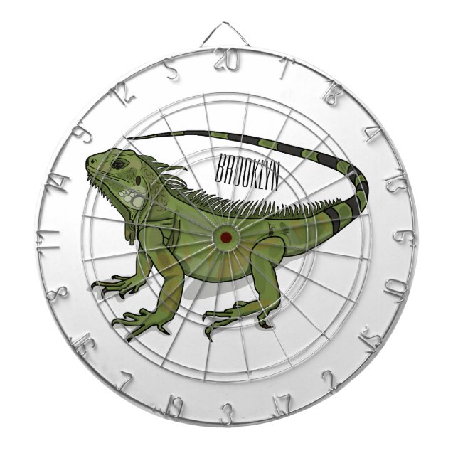 Iguana cartoon illustration  dartboard (Front)