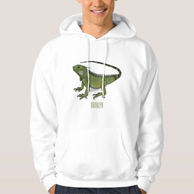 Iguana cartoon illustration hoodie (Front)
