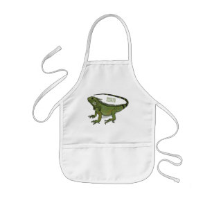 Iguana cartoon illustration  kids apron