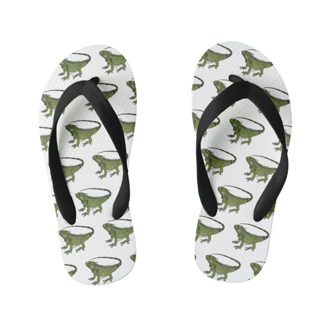 Iguana cartoon illustration  kid's thongs (Footbed)