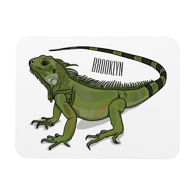 Iguana cartoon illustration  magnet (Horizontal)