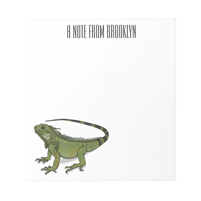 Iguana cartoon illustration  notepad (Front)