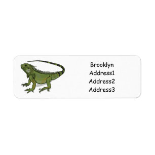 Iguana cartoon illustration return address label