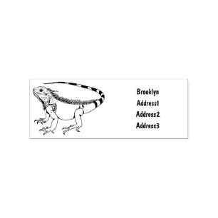 Iguana cartoon illustration rubber stamp
