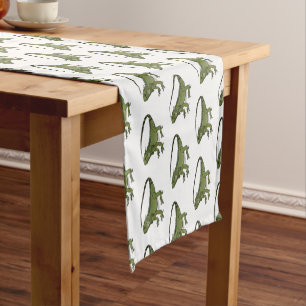 Iguana cartoon illustration short table runner