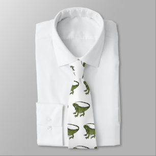 Iguana cartoon illustration tie
