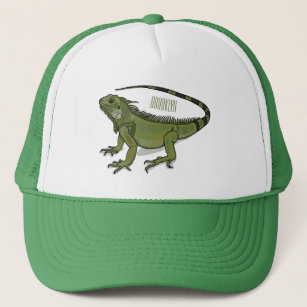 Iguana cartoon illustration  trucker hat