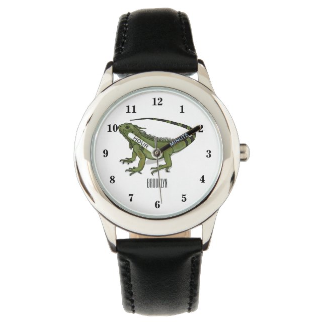 Iguana cartoon illustration watch (Front)