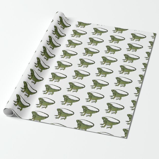 Iguana cartoon illustration  wrapping paper (Unrolled)