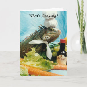 Iguana Chef Greeting Card