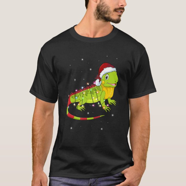 Iguana Christmas Light Sweater  Animals  Xmas (Front)