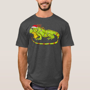 Iguana Christmas Lights Funny Animals Lover Xmas  T-Shirt
