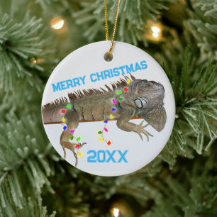 Iguana Christmas Photo Template Exotic Pets Ceramic Ornament