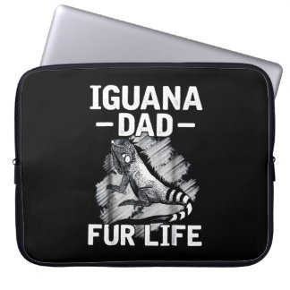 Iguana dad fur life laptop sleeve