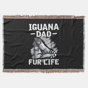 Iguana dad fur life throw blanket