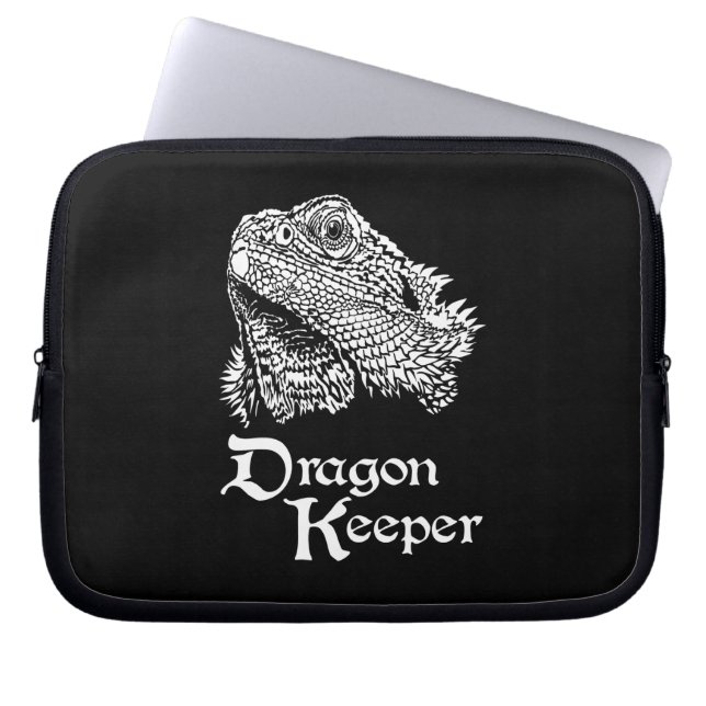 Iguana dragon keeper laptop sleeve (Front)