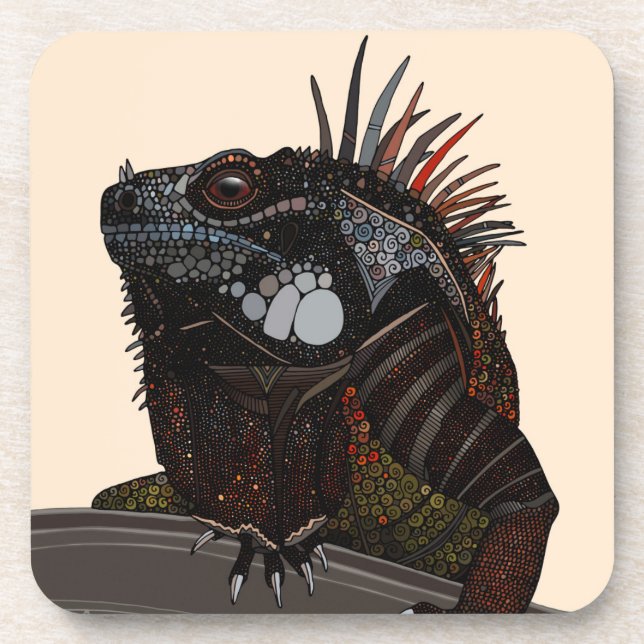 iguana ecru coaster (Front)