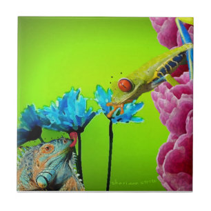 Iguana & Frog Ceramic Tile