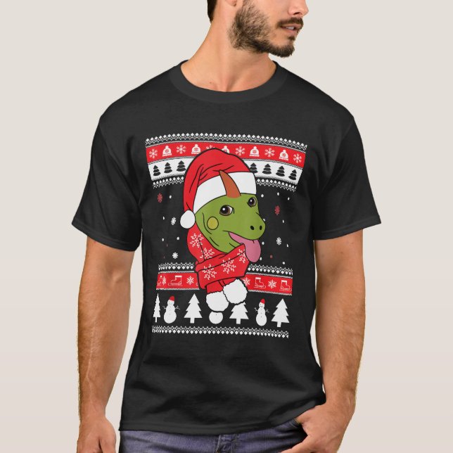 Iguana Funny Reptile Ugly Christmas Gift T-Shirt (Front)