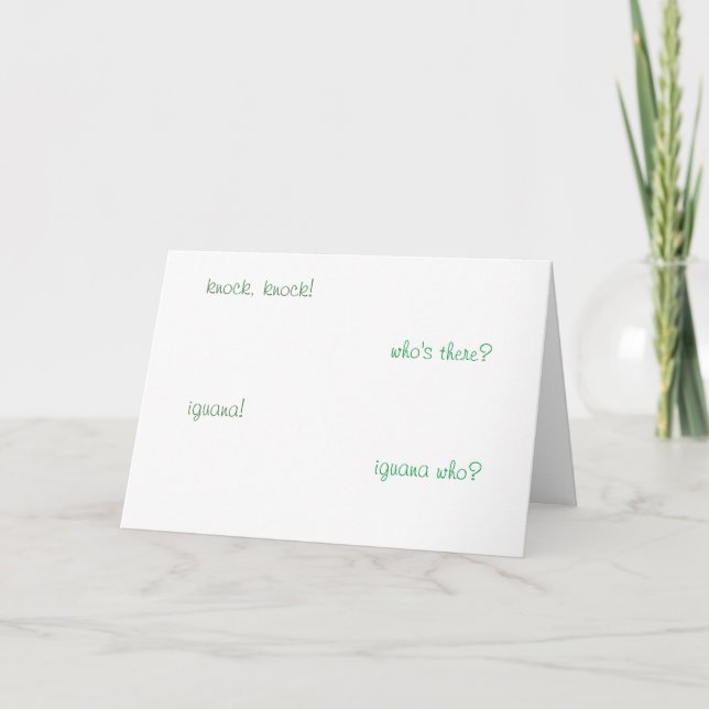 iguana greeting card (knock knock) (Front)