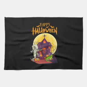 Iguana Halloween Costume Pumpkin Funny Dog Lover Tea Towel
