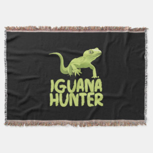 Iguana Hunter - Funny Iguana Reptile Lizard Pet Throw Blanket