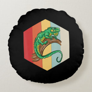 Iguana Illustration Owner Lover Gift Iguanas Love Round Cushion