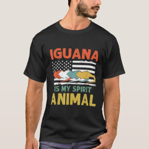 Iguana Is My Spirit Animal Usa Patriotic American T-Shirt