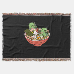 Iguana Kawaii Ramen Funny Pet Gift Throw Blanket