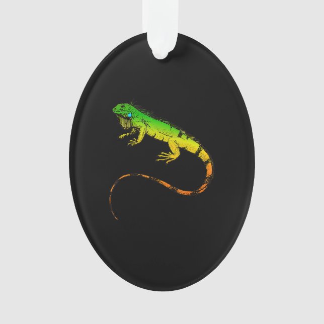 Iguana Lizard  Beautiful Iguana Gift Ornament (Front)