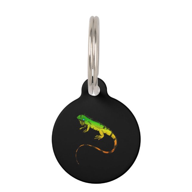 Iguana Lizard  Beautiful Iguana Gift Pet Tag (Front)