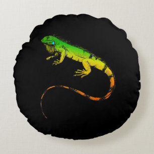 Iguana Lizard Beautiful Iguana Gift Round Cushion