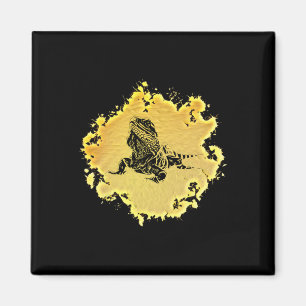 Iguana Lizard Motif Terrarium Reptile Colourful Li Magnet
