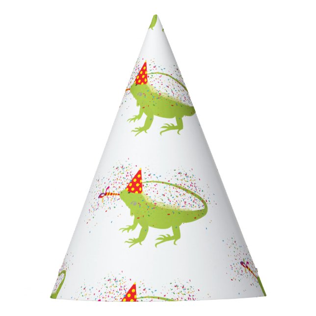 Iguana Lizard Partying Animals Having a Party Hat (Front)