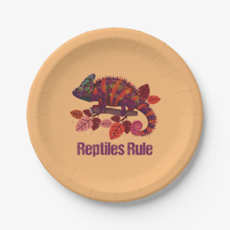Iguana Lizard, Reptiles Rule Paper Plate