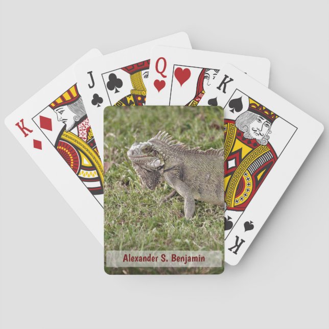 Iguana Lizzard Pet Animal Nature Personalise Playing Cards (Back)