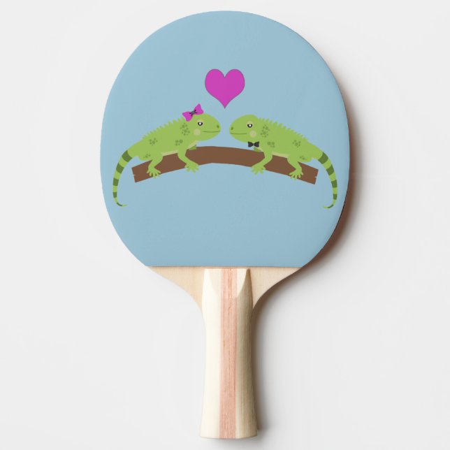 Iguana Love Ping Pong Paddle (Front)