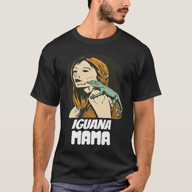 Iguana Mama  Iguana Mom Iguana Lizard Pet Reptile T-Shirt (Front)