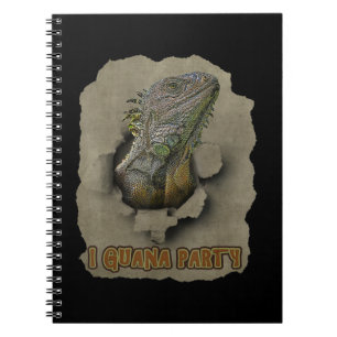 Iguana Party, Funny I Want To Party, Iguana Party Notebook