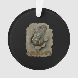 Iguana Party, Funny I Want To Party, Iguana Party Ornament
