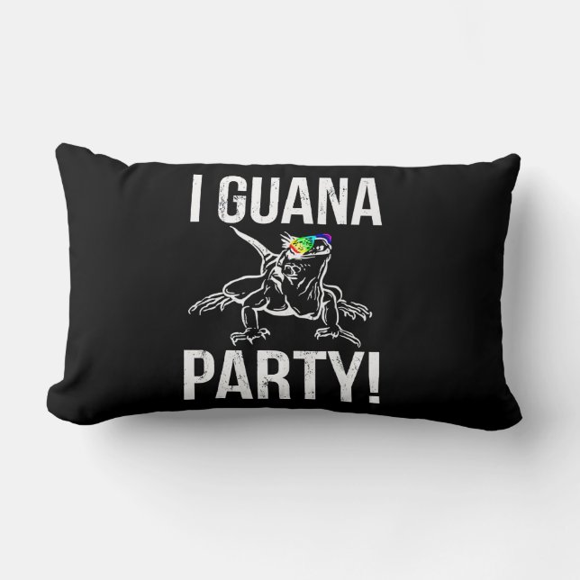 Iguana Party Lumbar Cushion (Front)