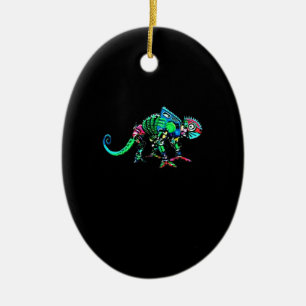 Iguana robot ceramic ornament