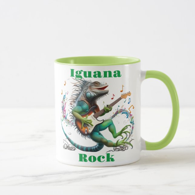  Iguana Rockstar in a Colourful Music Burst Mug (Right)