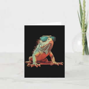 Iguana Sungles Costume For Funny Reptile Lovers Card